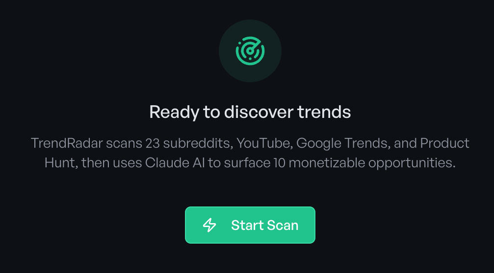 Trend Radar scan button